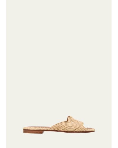 Carrie Forbes Naima Woven Raffia Slide Sandals - Natural