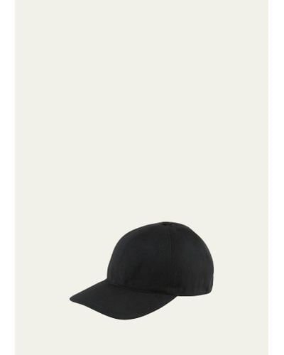 Bergdorf Goodman Solid Cashmere Baseball Cap - Black