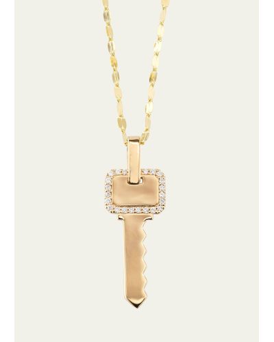 Lana Jewelry Flawless 14k Gold Lock Pendant Necklace - Natural