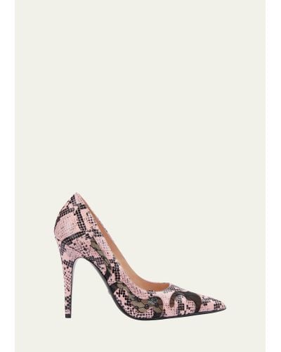 Gucci Anita Python-embossed Stiletto Pumps - Pink