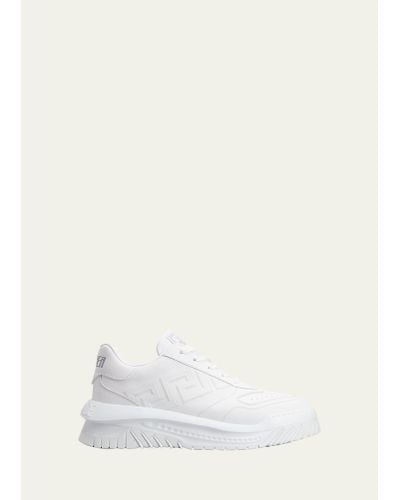 Versace Odissea Tonal Leather Sneakers - Natural