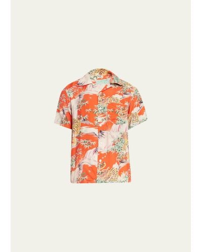 RE/DONE Tiger Surf Camp Shirt - White