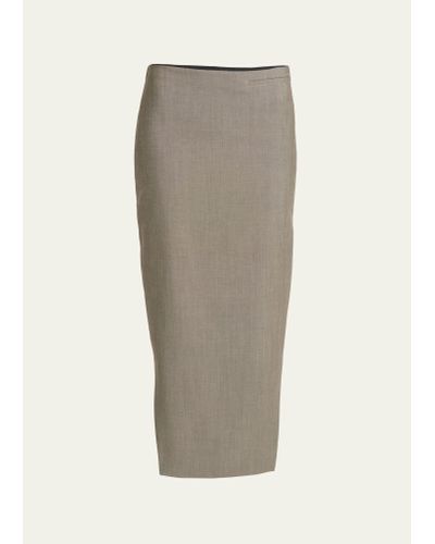 Givenchy Hi-low Hem Wool Skirt - Gray