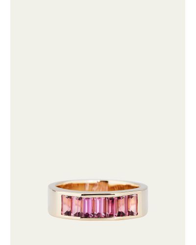 JOLLY BIJOU 14k Gold Otto Pink Tourmaline Pinky Ring - White