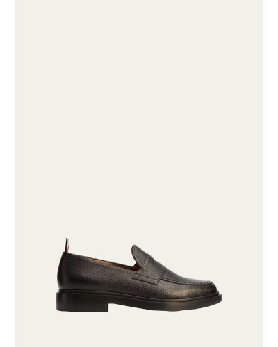 Thom Browne Rubber Sole Leather Penny Loafers - White
