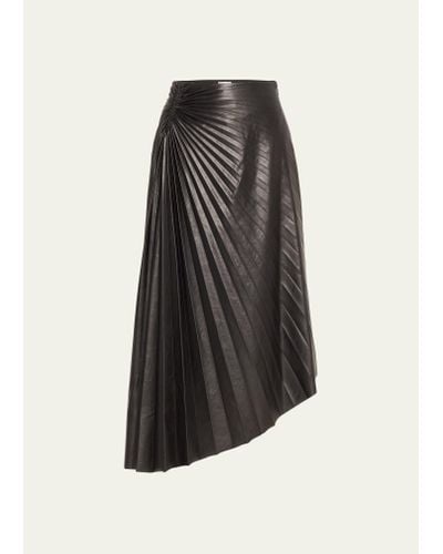 A.L.C. Tracy Pleated Side-ruched Faux Leather Maxi Skirt - Black