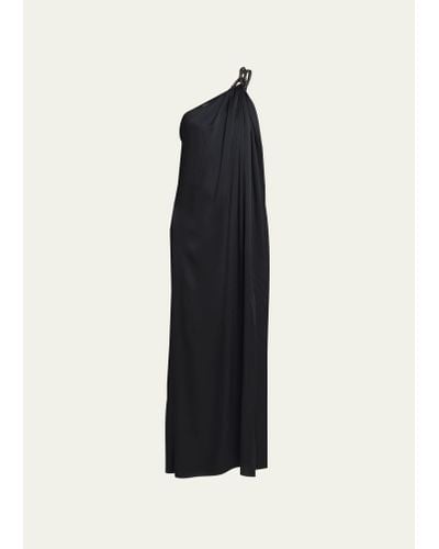 Stella McCartney Falabella One-shoulder Gown With Crystal Detail - Black