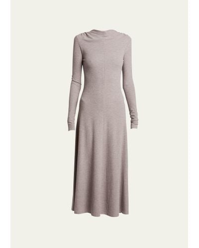 Proenza Schouler Isabelle High-neck A-line Midi Dress - Natural