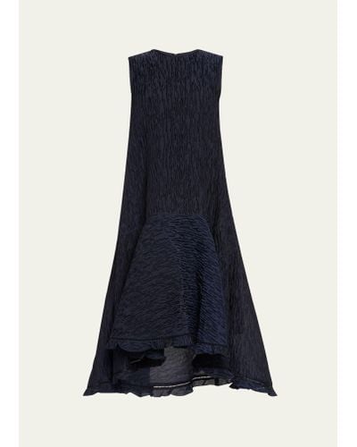ADEAM Sera Crinkle High-low Dress - Blue