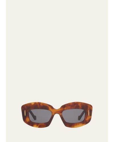 Loewe Anagram Plastic Rectangle Sunglasses - White
