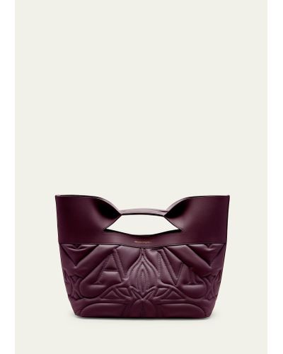 Alexander McQueen Small Bow Seal Padded Tote Bag - Purple