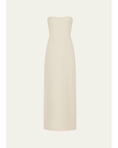 Gabriela Hearst Opus Strapless Wool Crepe Maxi Dress - White