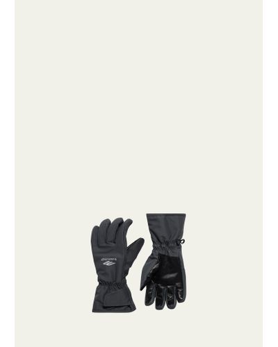 Balenciaga 3b Sports Icon Nylon And Leather Ski Gloves - Black