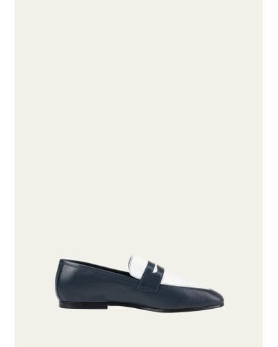 SOPHIQUE Essenziale Bicolor Leather Penny Loafers - White