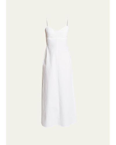 Victoria Beckham Cami Sweetheart-neck Cotton Maxi Dress - White