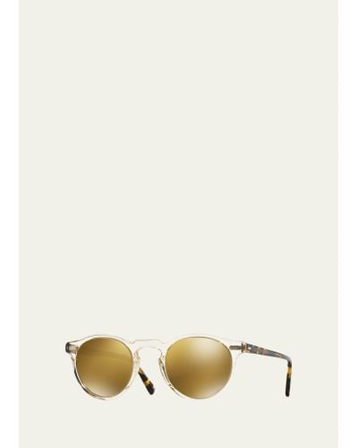 Oliver Peoples Gregory Peck 47 Round Sunglasses - Multicolor