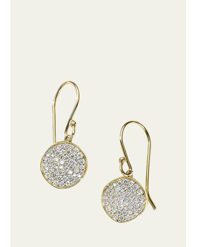 Ippolita Stardust 18k Gold Small Flower Disc Diamond Earrings - Natural
