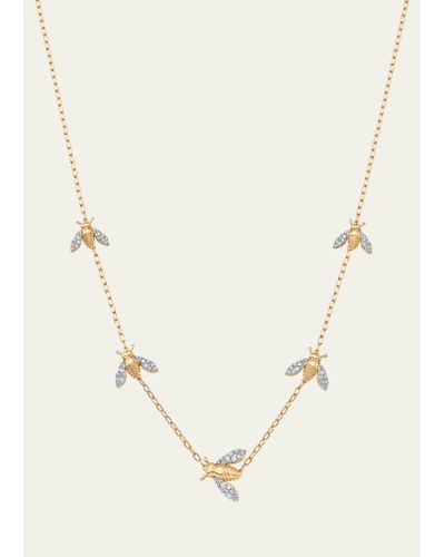 Sara Weinstock 18k Two-tone Gold Queen Bee Petite Diamond 5-station Necklace - Natural