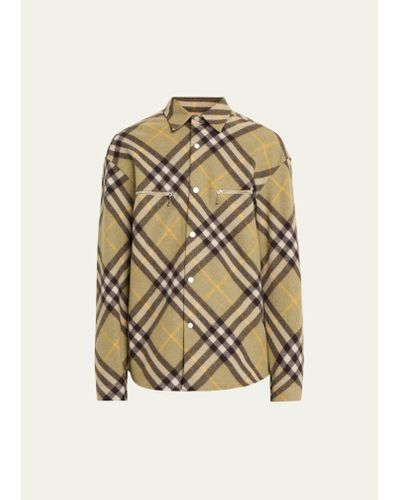 Burberry Check Overshirt With Zip Pockets - Multicolor