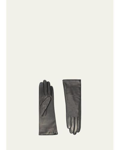 Agnelle Classic Lambskin Leather Gloves - Black