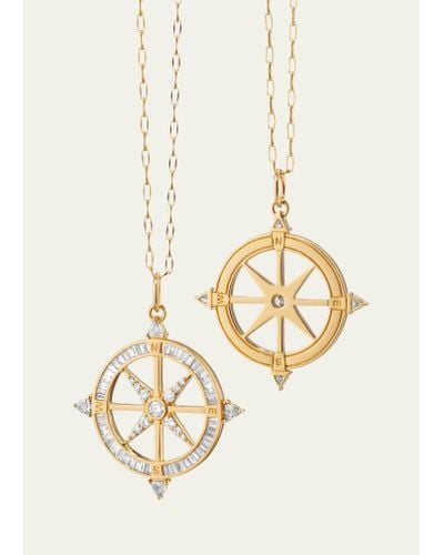 Monica Rich Kosann Adventure Diamond Compass Necklace - White
