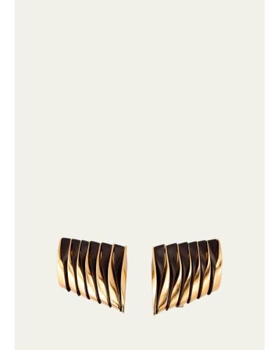 Vhernier Coucher De Sole 18k Pink Gold Brown Bronze Earrings - White