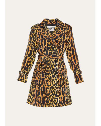 Libertine Leopardo Double-breasted Trench Coat - Natural