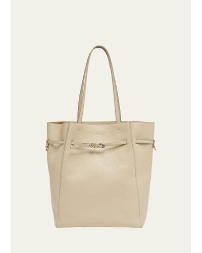 Givenchy Voyou Medium North-south Tote Bag In Tumbled Leather - Natural