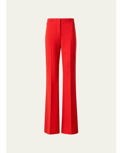 Akris Farrah Boot-cut Wool Pants - Red