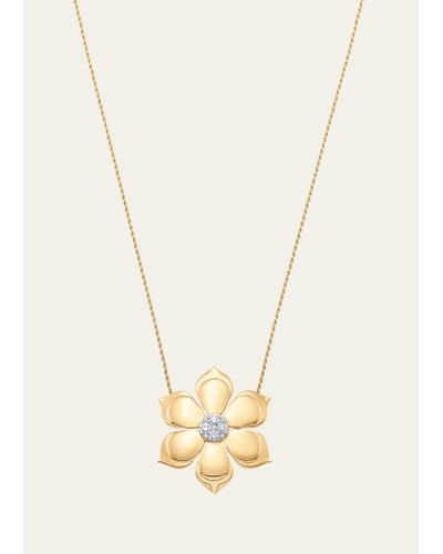 Sara Weinstock 18k Two-tone Gold Lierre Diamond Large Flower Pendant Necklace - Natural