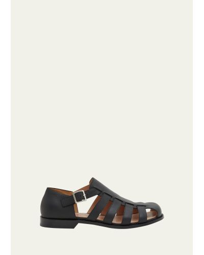 Loewe Campo Leather Mary Jane Sandals - White