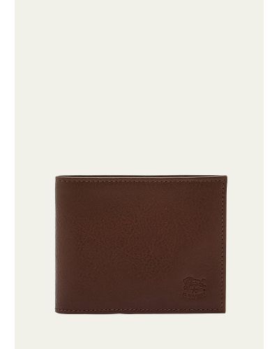 Il Bisonte Leather Bi-fold Wallet W/ Id Slot - Brown