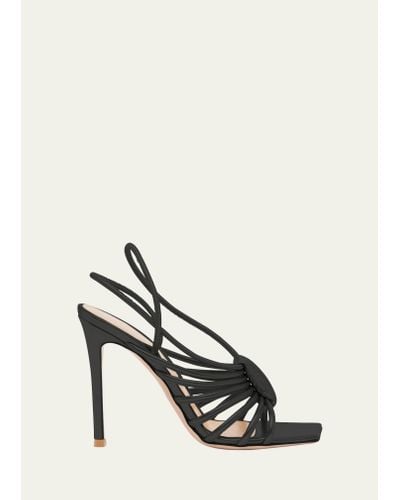Gianvito Rossi Leather Caged Ankle-strap Sandals - White