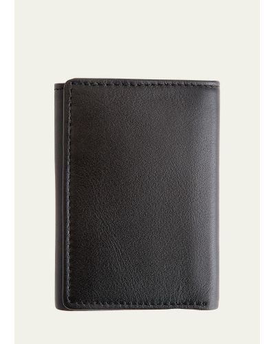 ROYCE New York Personalized Leather Trifold Wallet - Black