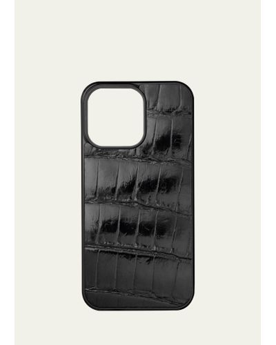 Abas Iphone 14 Pro Max Alligator Phone Case - Black