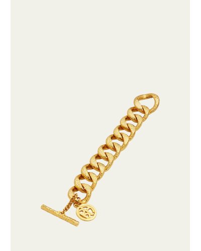 Ben-Amun Gold Hammered Chain Bracelet - Metallic