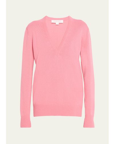 Michael Kors Cashmere Push-sleeve Knit Sweater - Pink