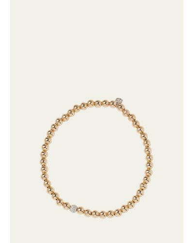 Sydney Evan 14k White Gold Diamond Bead Ball Bracelet - Natural