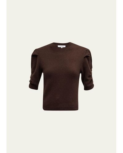 FRAME Ruched Cashmere Sweater - Brown
