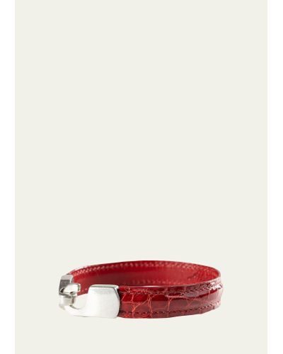 Abas Alligator Leather Bracelet - Red