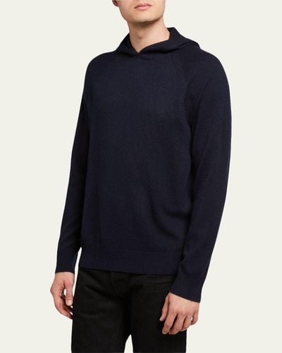 Vince Cashmere Pullover Hoodie - Blue