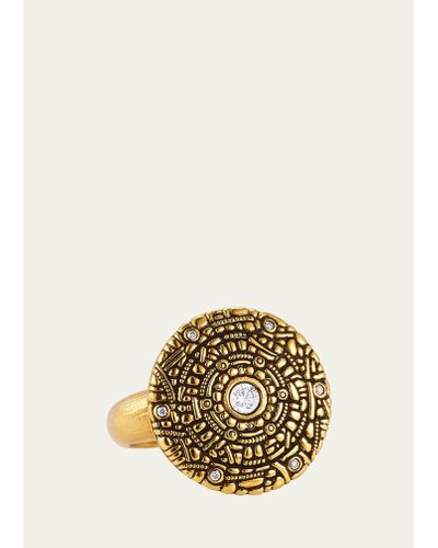 Alex Sepkus Shield 18k Gold Ring With Diamonds - Metallic