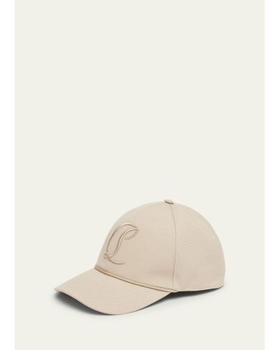 Christian Louboutin Mooncrest Embroidered Baseball Hat - Natural