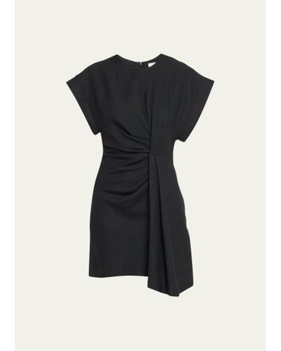 IRO Pena Short-sleeve Draped Mini Dress - Black