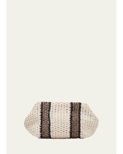 Brunello Cucinelli Striped Crochet Clutch Bag - Natural