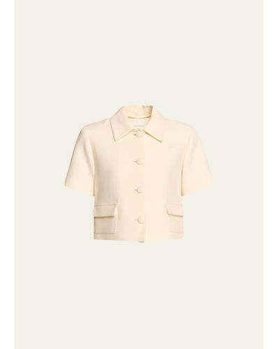 Adam Lippes Marseille Wool-blend Cropped Jacket - Natural
