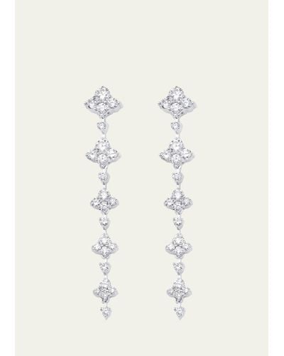 Sara Weinstock 18k White Gold Dujour Five Diamond Dangle Earrings - Natural