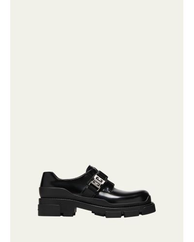 Givenchy Terra 4g-buckle Leather Derby Shoes - Black