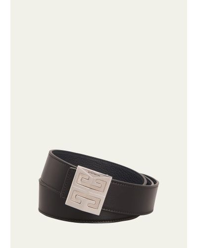 Givenchy 4g-buckle Reversible Leather Belt - Black