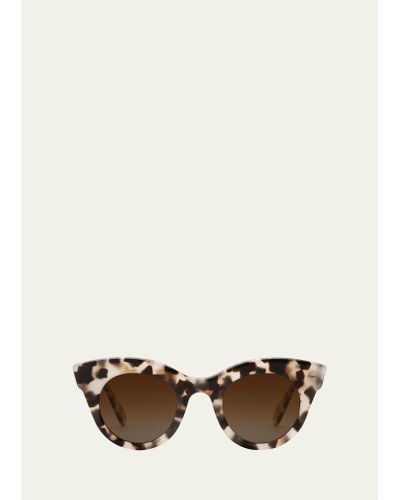 Krewe Olivia Patterned Acetate Cat-eye Sunglasses - Natural